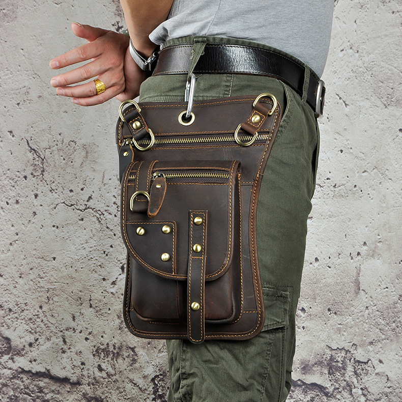 Leather Hip Bag With Leg Strap 11