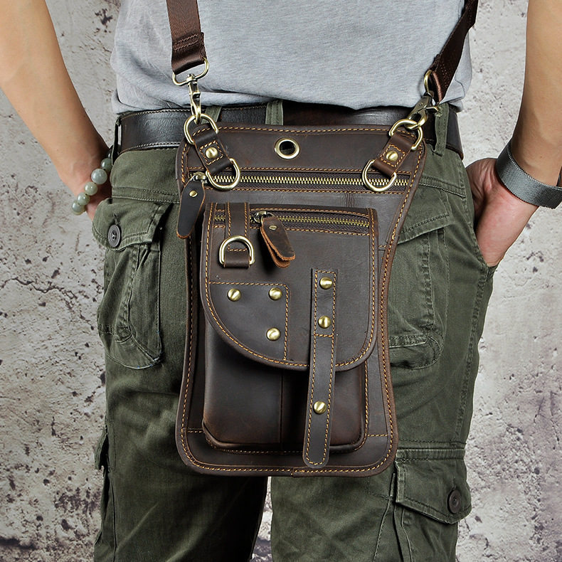 Leather Hip Bag With Leg Strap – SGAN