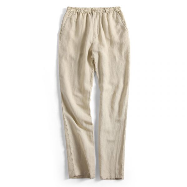 Amazon.com: Men's Linen Pants Casual Elastic Waist Drawstring Yoga Beach  Trousers Athletic Cargo Sweatpants Loose Fit Pants（Beige，Medium） : Sports &  Outdoors