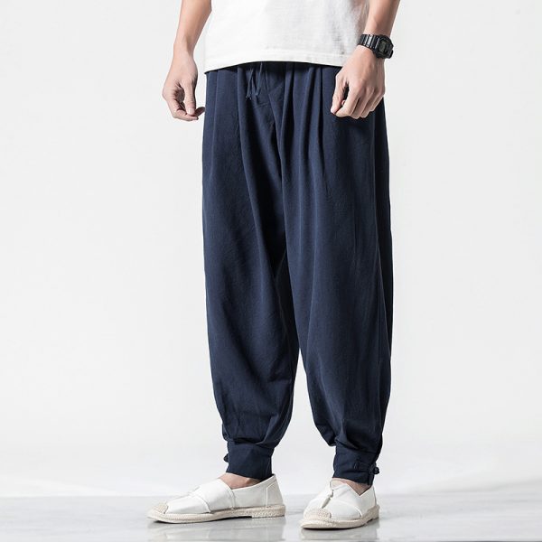 Men's cotton harem pants - linen – KazaGoods-Home