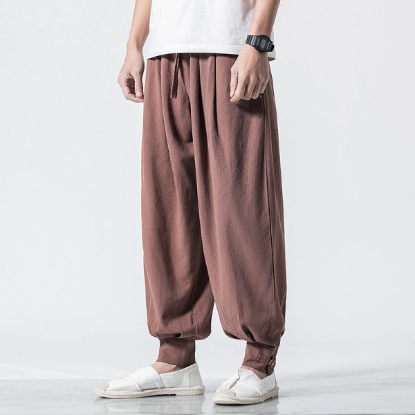 ❤ellazhu Mens Baggy Pants Elastic Waist Black Harem Pants for Men Yoga