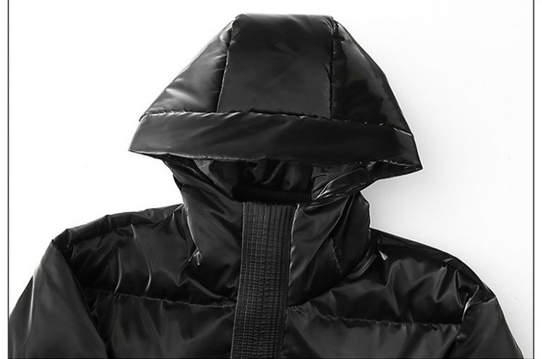 Mens Shiny Puffer Jacket With Hood SGAN