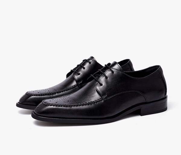 Mens black split 2025 toe dress shoes