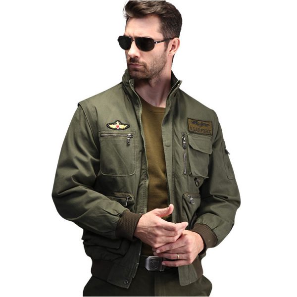 Multi Pocket Military Jacket With Removable Sleeves – SGAN