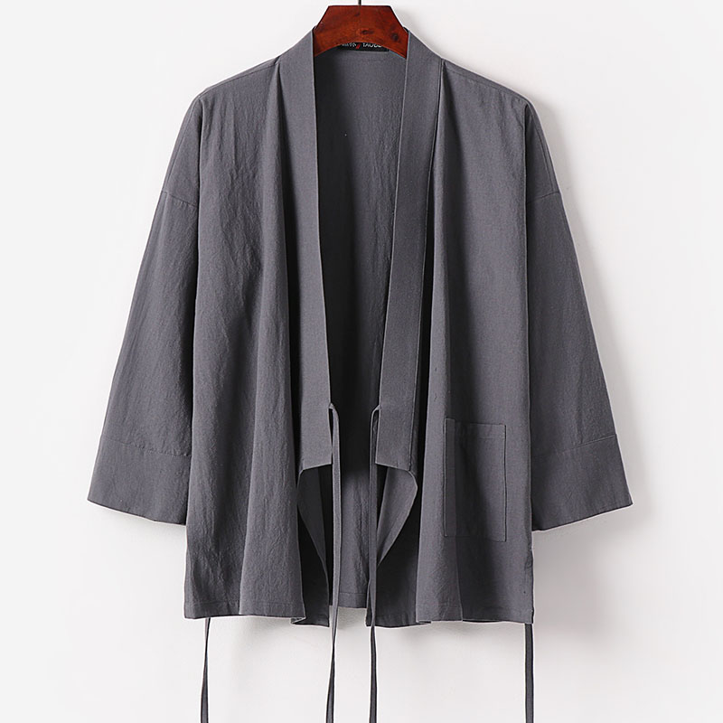 Sgan Big and Tall Male Kimono Jacket - Gray, M