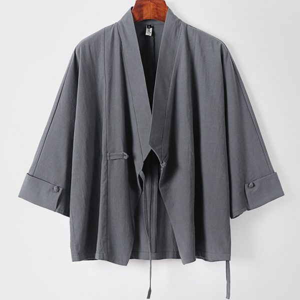 Big And Tall Open Front Coat Japanese Kimono Jackets - Image 2