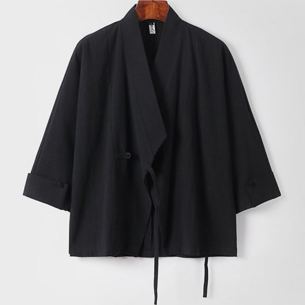 Big And Tall Open Front Coat Japanese Kimono Jackets - Image 3