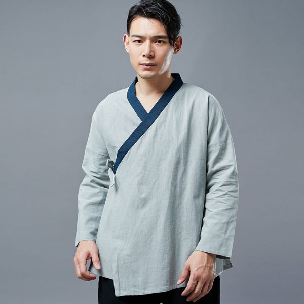 Men's Color Block Modern Hanfu Jacket - Image 2