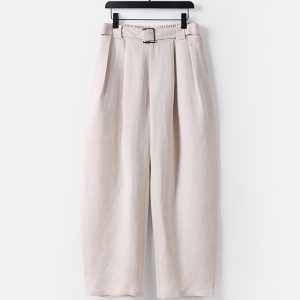 Big And Tall Mens Linen Loose Fit Trousers With Belt Loop