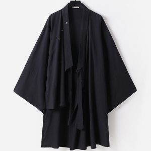 Big And Tall Mens 3/4 Sleeve Kimono Wrap Shirt