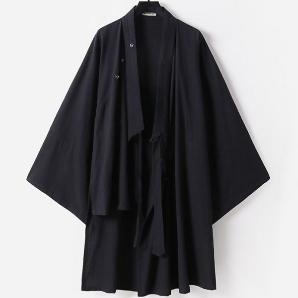 Big And Tall Mens 3/4 Sleeve Kimono Wrap Shirt