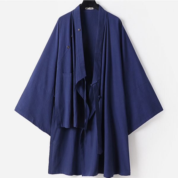 Big And Tall Mens 3/4 Sleeve Kimono Wrap Shirt - Image 3