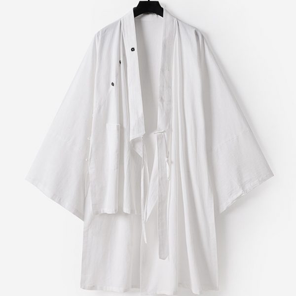 Big And Tall Mens 3/4 Sleeve Kimono Wrap Shirt - Image 4