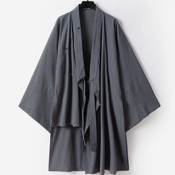 Big And Tall Mens 3/4 Sleeve Kimono Wrap Shirt - Image 2