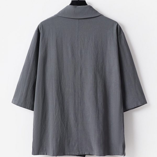 Big And Tall Men's Cotton Linen Hanfu Set - Image 7