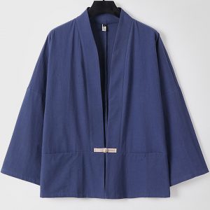 Big And Tall Mens Cotton Linen Japanese Work Jacket