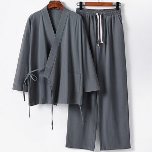 Big And Tall Mens Traditional Linen Hanfu Set