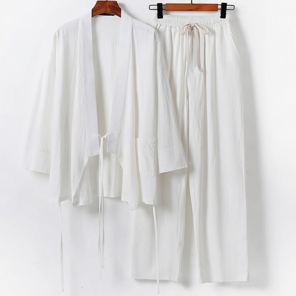 Big And Tall Mens Traditional Linen Hanfu Set - Image 4