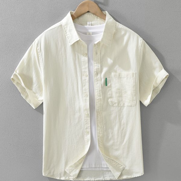 100 Percent Cotton Short Sleeve Collar Dress Shirt - Image 2