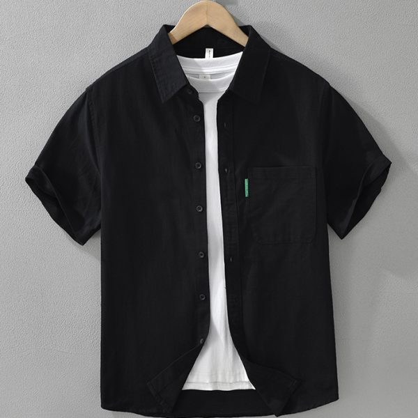 100 Percent Cotton Short Sleeve Collar Dress Shirt - Image 3