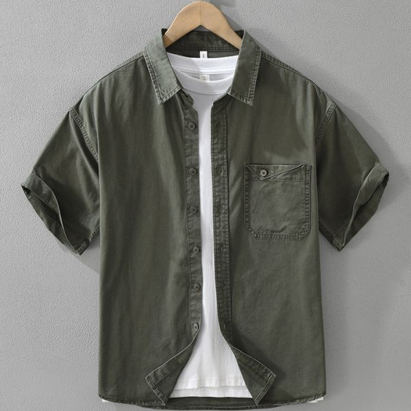 100 Percent Cotton Spread Collar Shirt With Pocket - Image 2