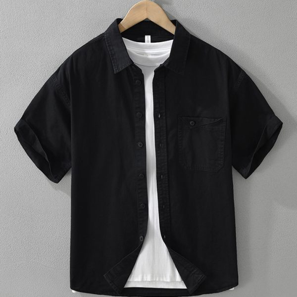 100 Percent Cotton Spread Collar Shirt With Pocket - Image 3
