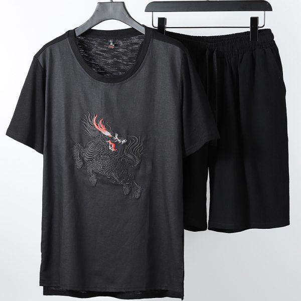 Big And Tall Mens Crew Neck T Shirt And Short Set - Image 2