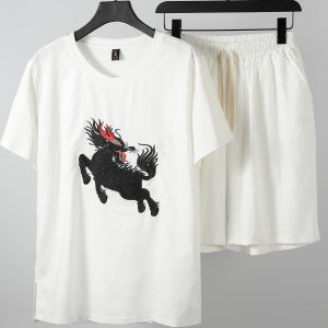 Big And Tall Mens Crew Neck T Shirt And Short Set