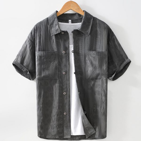 Breathable Soft Short Sleeve Shirt With Two Front Pockets