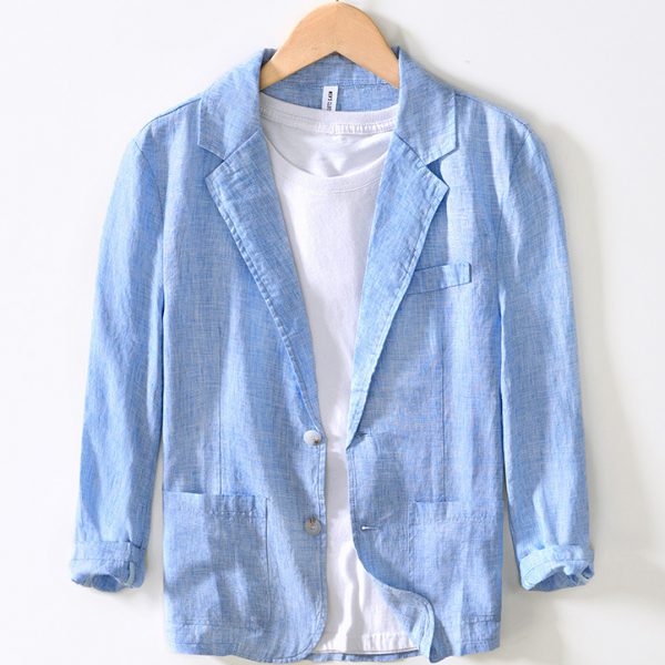Mens 100 Linen Lightweight Breathable Casual Blazer