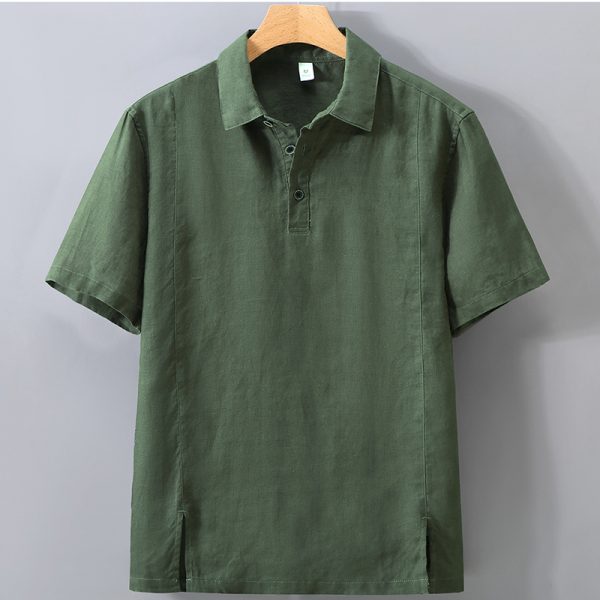 Men's 100 Percent Linen Lightweight Polo Shirts - Image 6