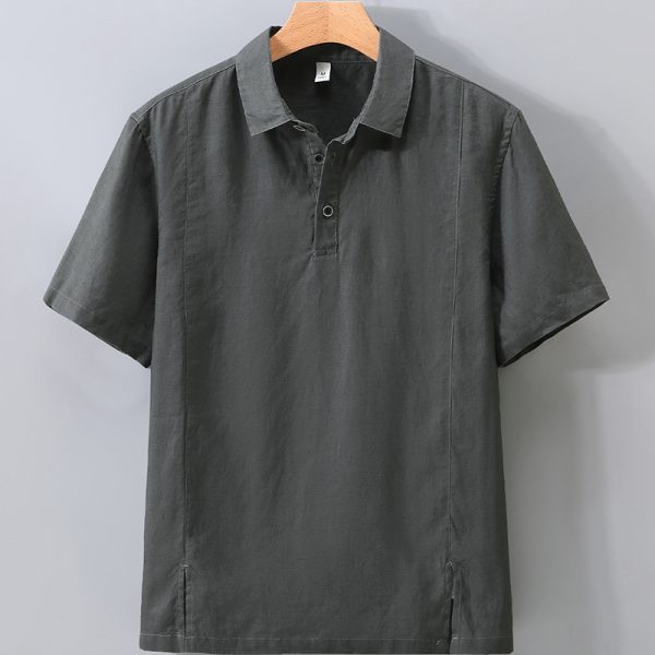 Men's 100 Percent Linen Lightweight Polo Shirts - Image 7