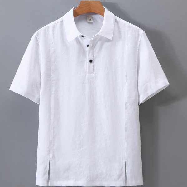Men's 100 Percent Linen Lightweight Polo Shirts - Image 5