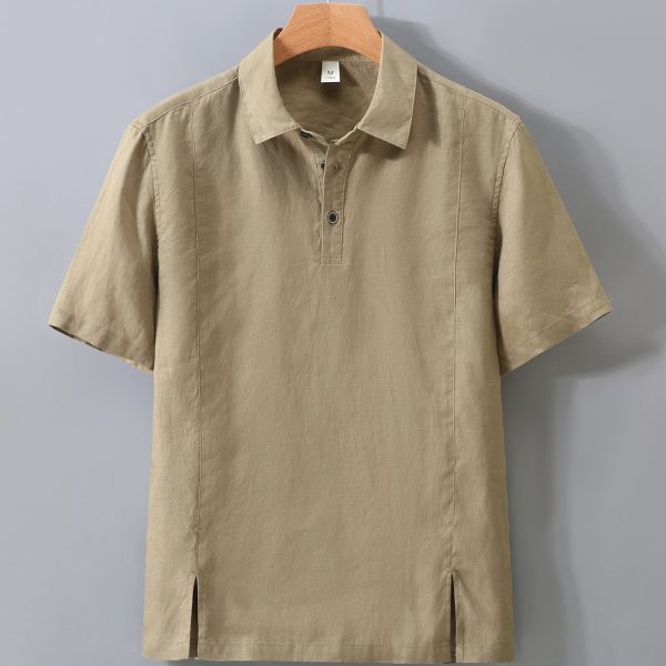 Men's 100 Percent Linen Lightweight Polo Shirts - Image 4