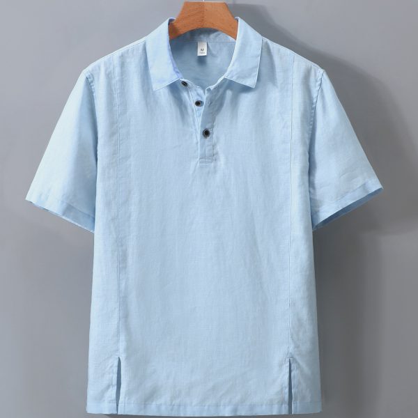 Men's 100 Percent Linen Lightweight Polo Shirts - Image 3