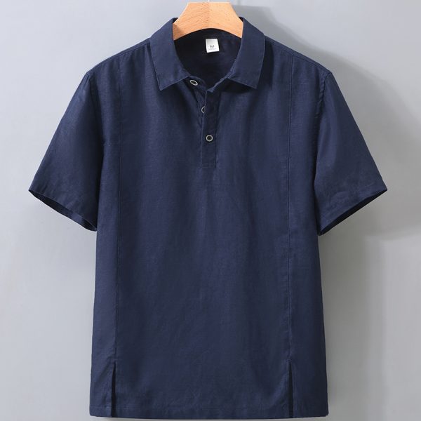 Men's 100 Percent Linen Lightweight Polo Shirts - Image 2