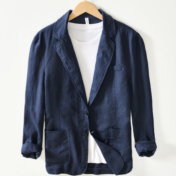 Mens 100 Percent Slim Fit Lightweight Summer Blazer - Image 2