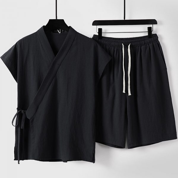 Mens Big And Tall Linen Short Sets - Image 4