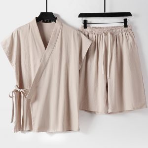 Mens Big And Tall Linen Short Sets