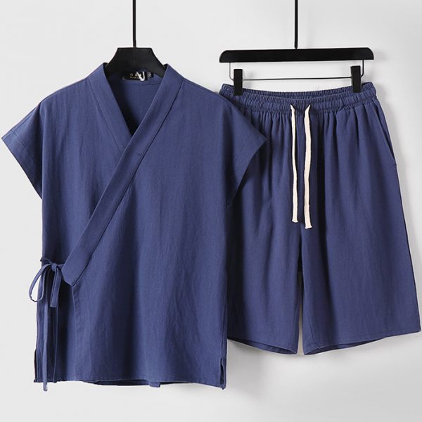 Mens Big And Tall Linen Short Sets - Image 2
