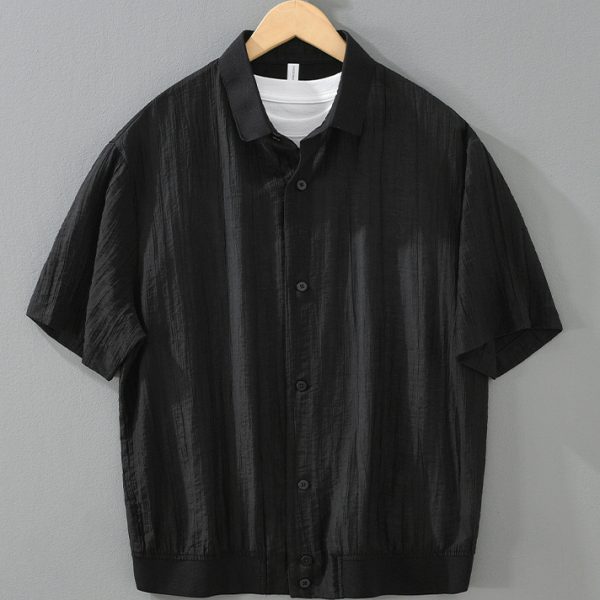 Mens Cool Breathable Loose Fit Casual Collar Shirts - Image 3