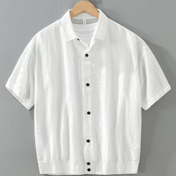 Mens Cool Breathable Loose Fit Casual Collar Shirts - Image 2