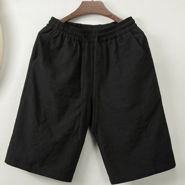 Mens Cotton Linen Blend Shorts - Image 3