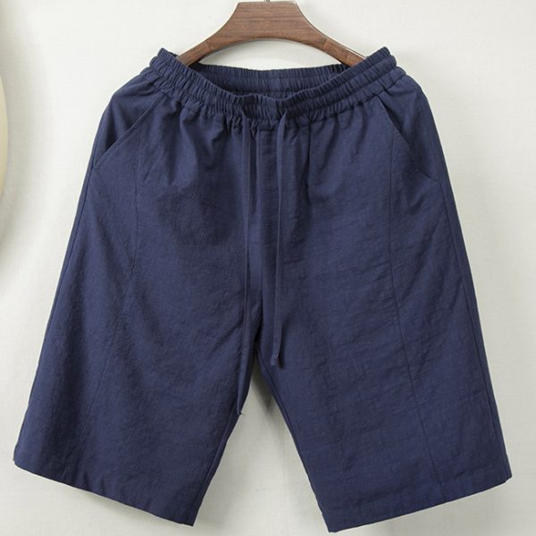Mens Cotton Linen Blend Shorts - Image 2