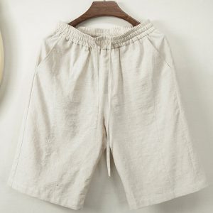 Mens Cotton Linen Blend Shorts