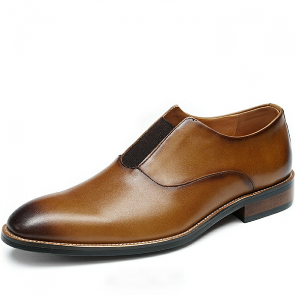 Mens Elastic Gusset Slip On Loafers Dress Shoes - Image 2