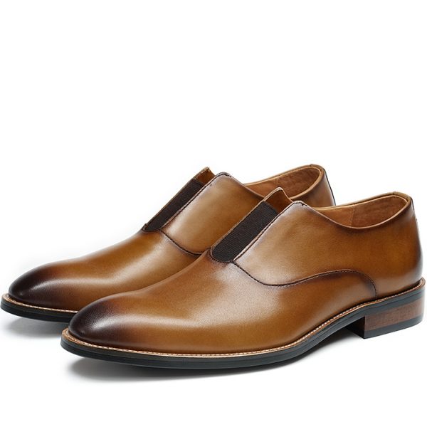 Mens Elastic Gusset Slip On Loafers Dress Shoes - Image 4