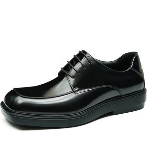 Mens Genuine Leather Square Toe Derby Shoes