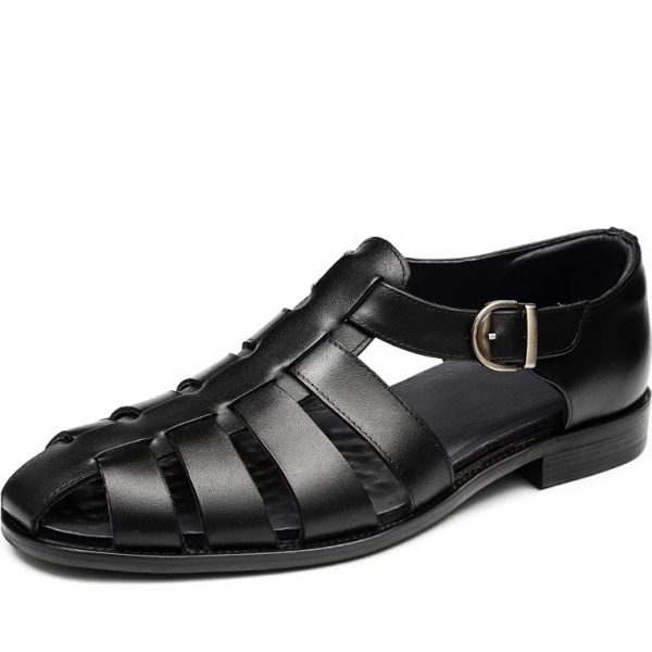 Mens Leather Closed Toe Dress Fisherman Sandals - Image 2