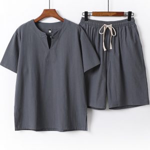 Mens Linen Short Sets Big And Tall